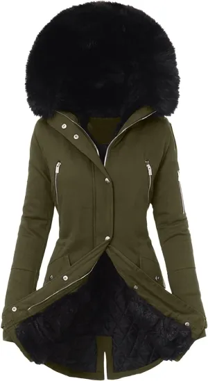 2024 Women Plus Size Winter Coat Lapel Collar Long Sleeve Jacket Vintage Thicken Coat Jacket Warm Hoodie Jackets