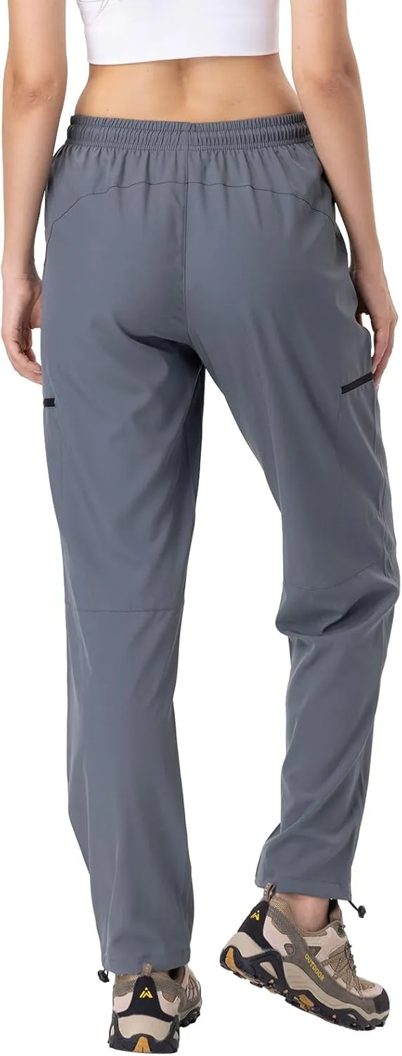 28"/30"/32"/34" Inseam Womens Hiking Pants Tall Quick Dry SPF Cargo Pants Lightweight UPF 50  Dry Fit 4 Zipper Pockets