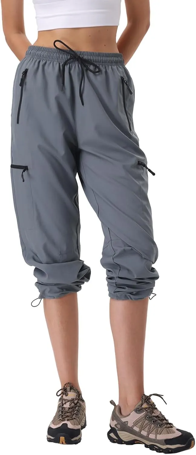 28"/30"/32"/34" Inseam Womens Hiking Pants Tall Quick Dry SPF Cargo Pants Lightweight UPF 50  Dry Fit 4 Zipper Pockets