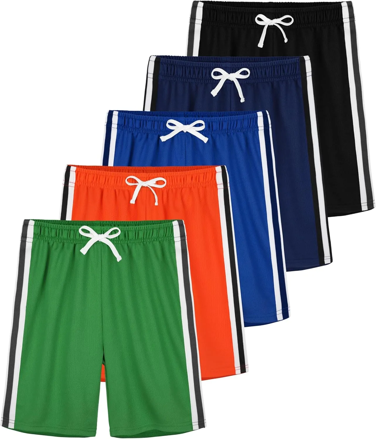 5 Pack Boys Shorts Boys Athletic Basketball Mesh Kids Soccer Gym Shorts Clothes Quick Dry Active Sports Shorts