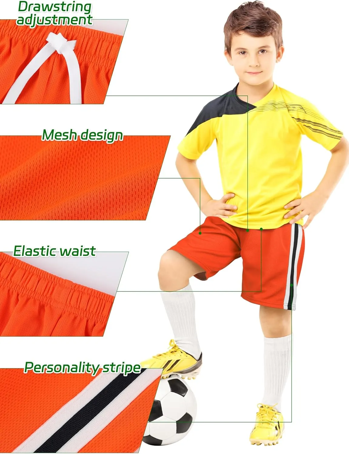 5 Pack Boys Shorts Boys Athletic Basketball Mesh Kids Soccer Gym Shorts Clothes Quick Dry Active Sports Shorts