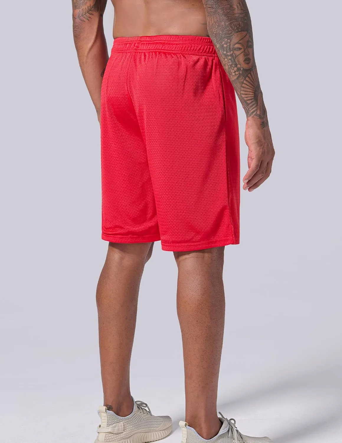 5 Pack: Mens Athletic Shorts, 9" Mesh Basketball Shorts Men Active Gym Shorts with Pockets