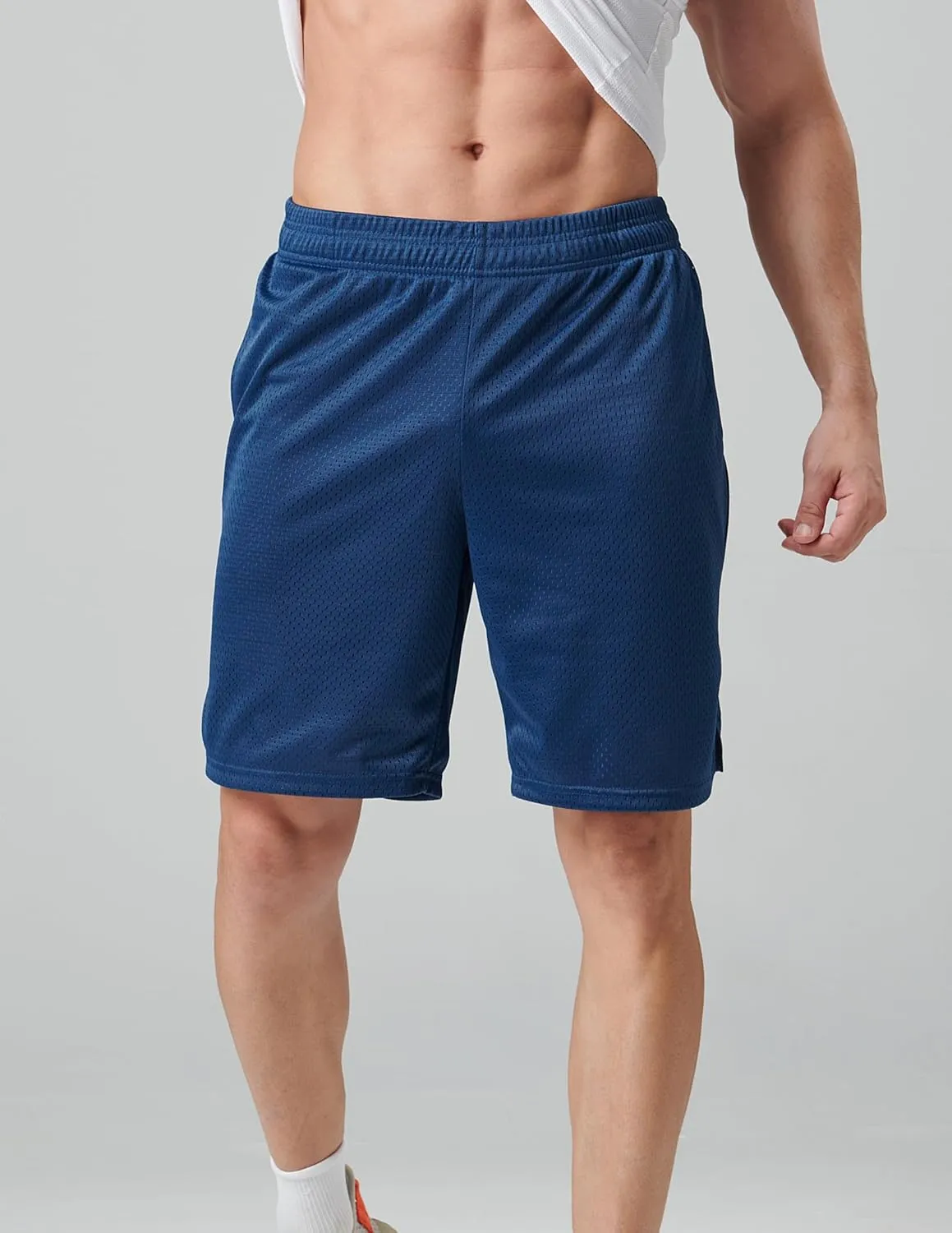 5 Pack: Mens Athletic Shorts, 9" Mesh Basketball Shorts Men Active Gym Shorts with Pockets