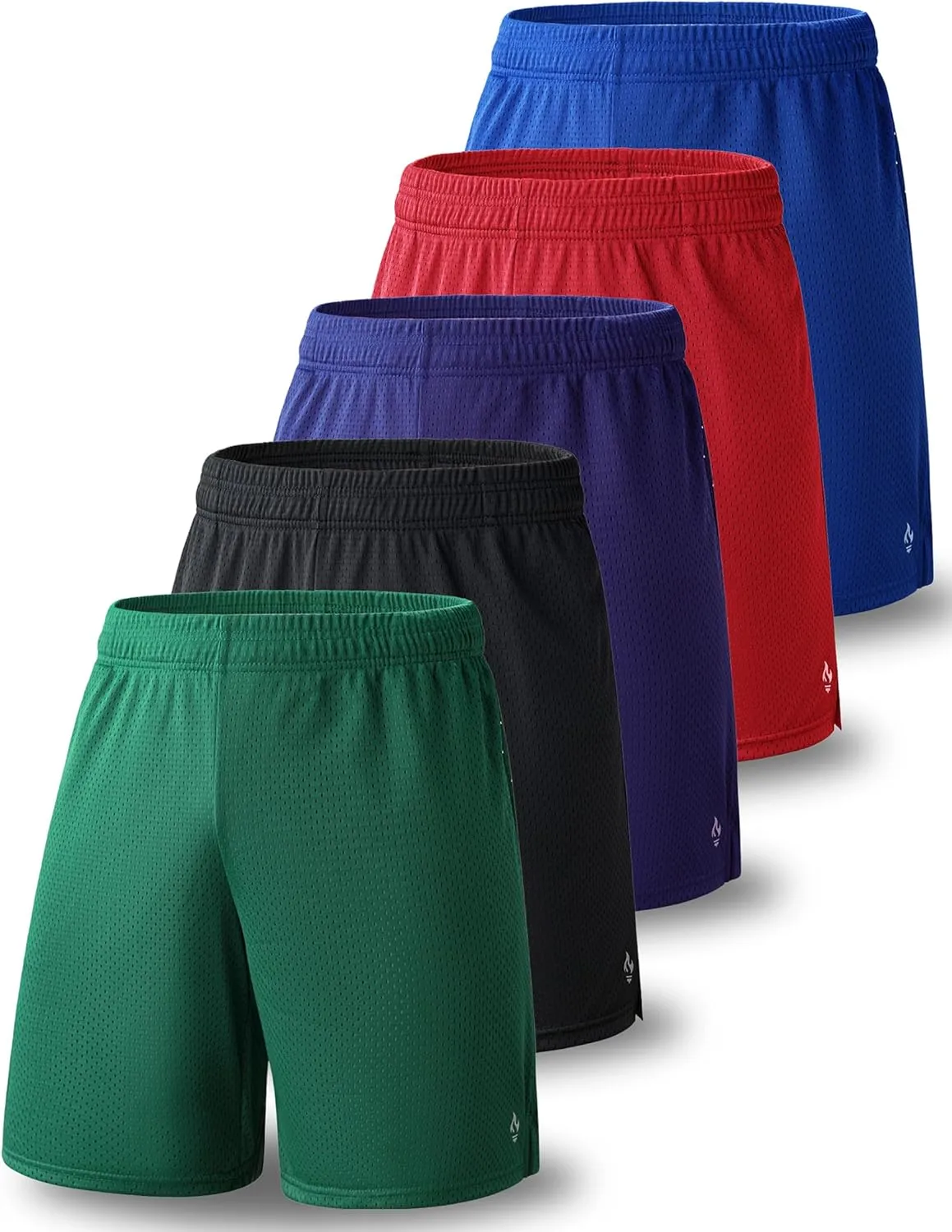 5 Pack: Mens Athletic Shorts, 9" Mesh Basketball Shorts Men Active Gym Shorts with Pockets