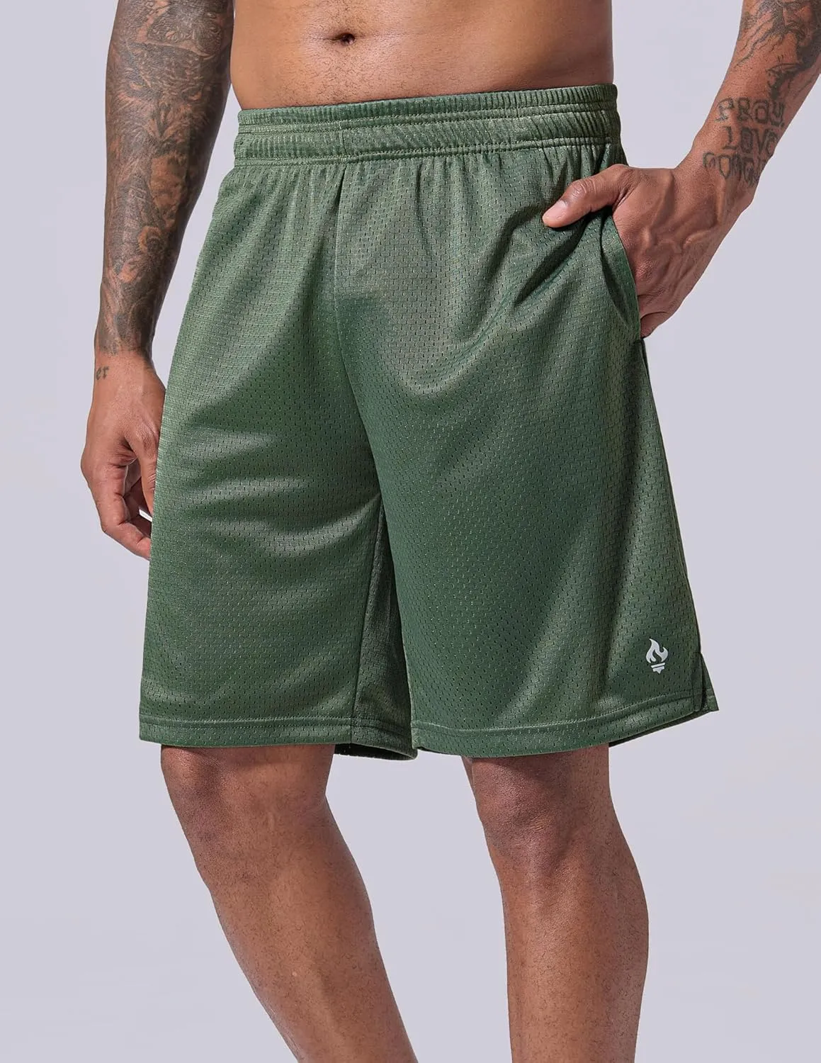 5 Pack: Mens Athletic Shorts, 9" Mesh Basketball Shorts Men Active Gym Shorts with Pockets