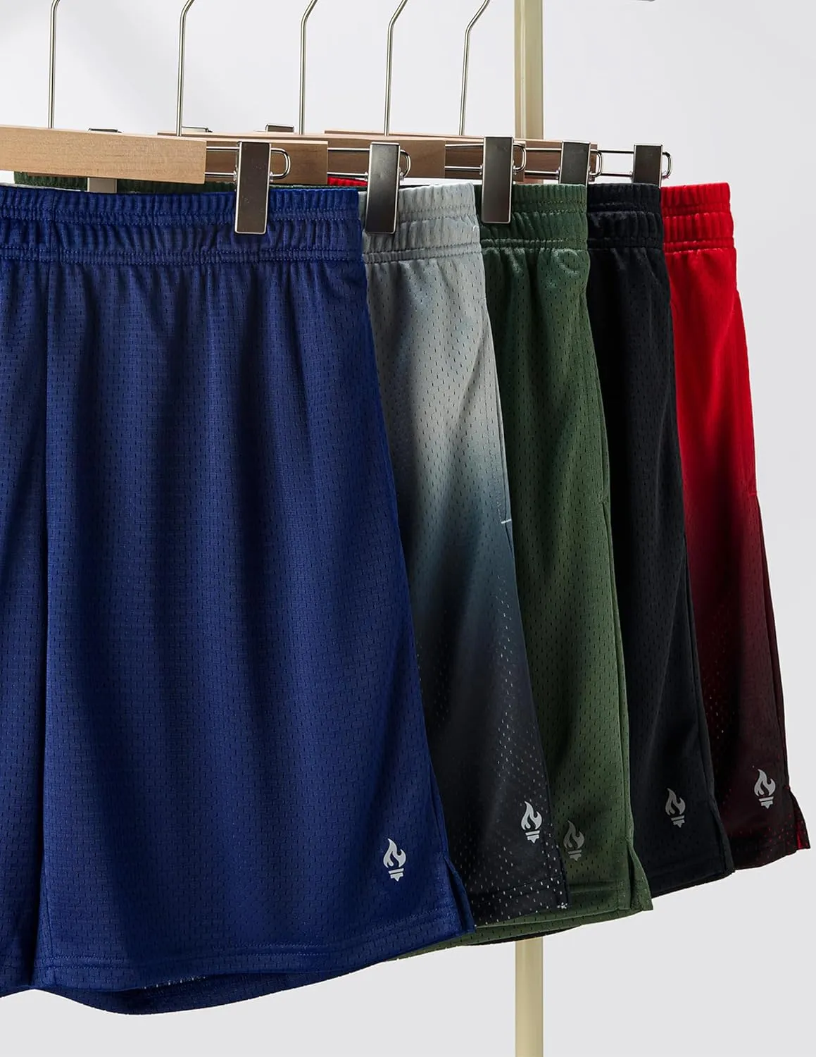 5 Pack: Mens Athletic Shorts, 9" Mesh Basketball Shorts Men Active Gym Shorts with Pockets