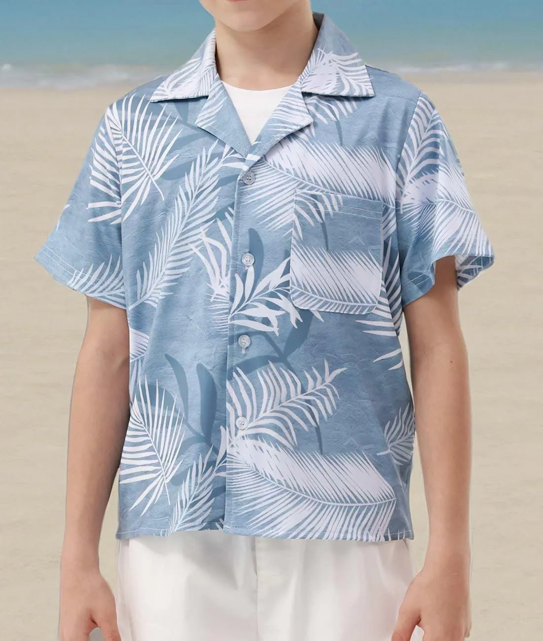 APTRO Boy's Hawaiian Shirt Tropical Beach Casual Summer Shirt with Pocket Short Sleeve 4-15 Years