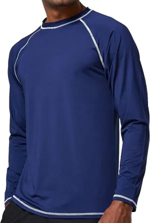Arcweg Rash Guard Men Swim Shirt Long Sleeves Diving Rash Vest Fit Top T-Shirt