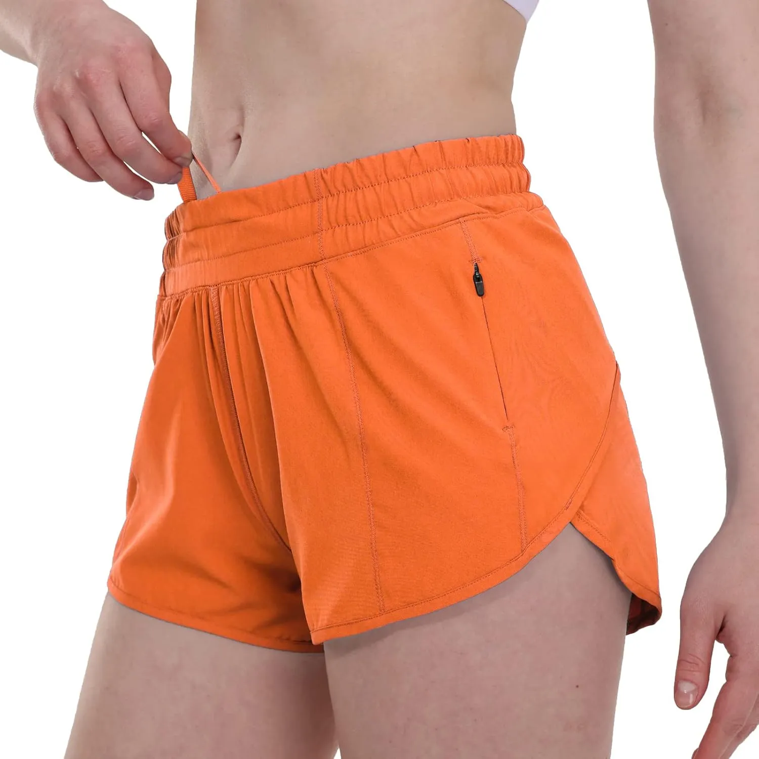 Aurefin Running Shorts for WomenLightweight Athletic Shorts with Mesh Liner and Zip Pocket Quick Dry Workout Sports Shorts