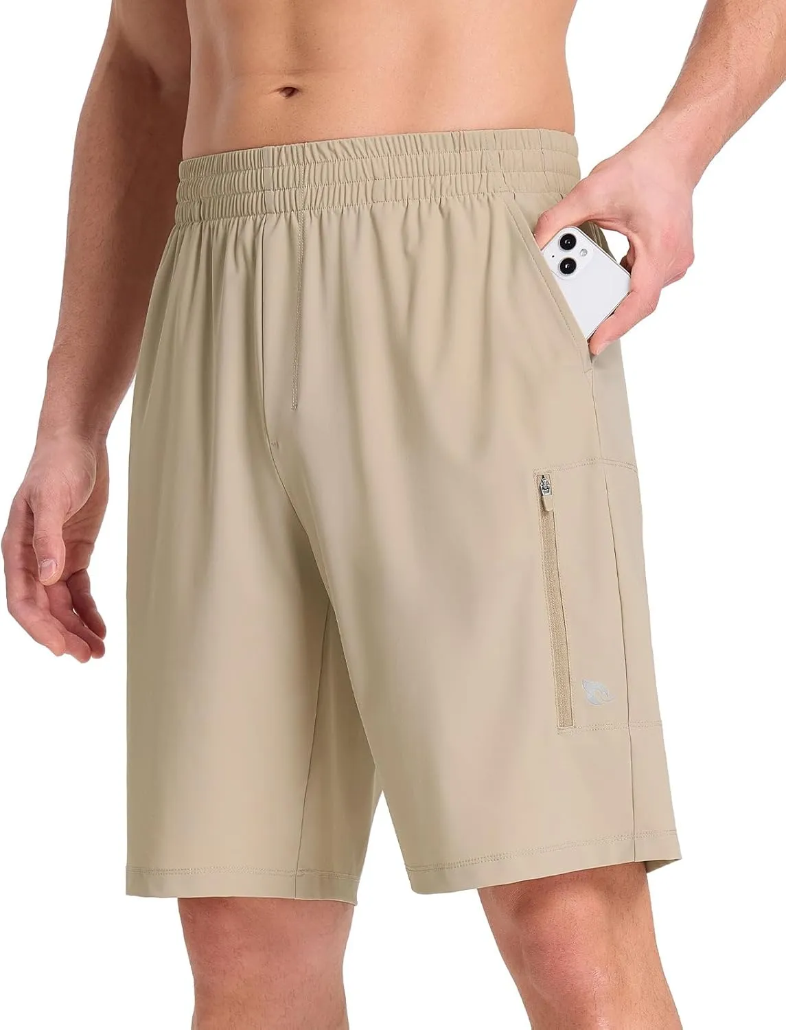 baleaf Men's Athletic Running Shorts 9" Quick Dry Workout Shorts Lightweight Sports Gym Shorts with Zipper Pockets