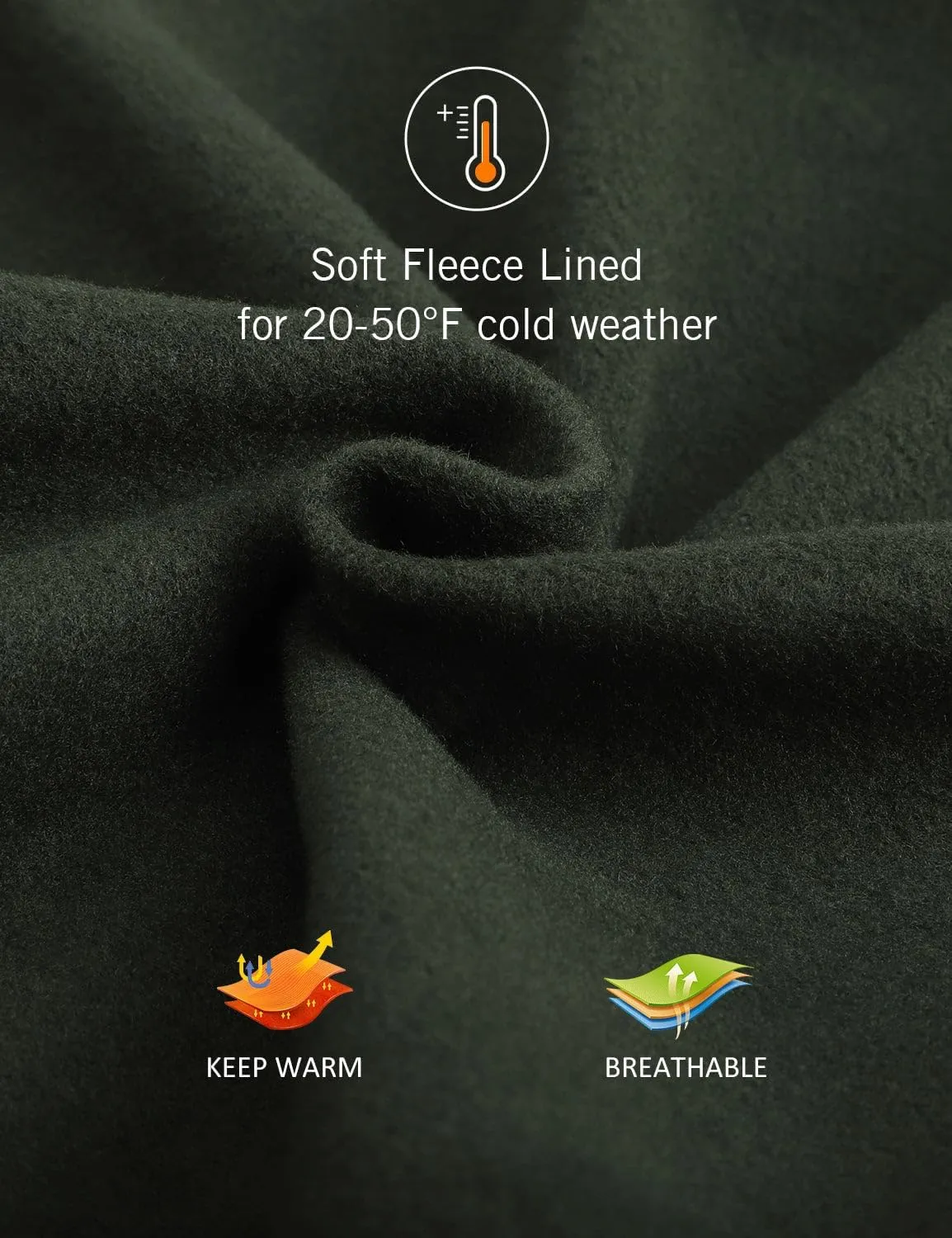 baleaf Men's Fleece Lined Water Resistant Pants Winter Thermal Sweatpants with Zipper Pockets Warm Open Bottom