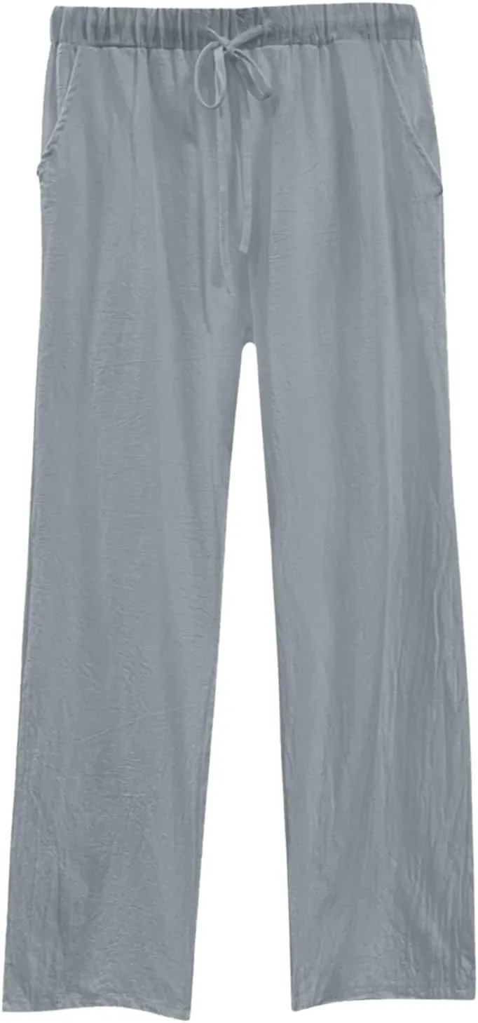 Barrel Pants for Women Winter Nice Business Capris with Pockets Fleece Lined Elastic Waist