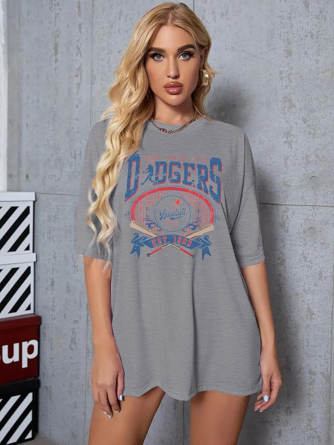 Baseball Shirts for Women Oversized Game Day Baseball Fan Shirt Baseball Mama Casual Short Sleeve Shirt