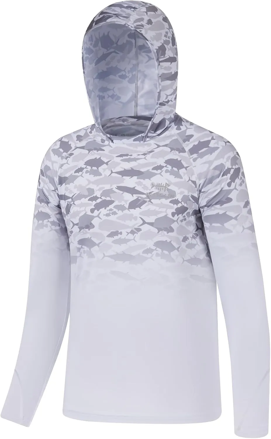 BASSDASH Youth UPF50  Performance T Shirt with Hood Long Sleeve Fishing Hiking Sun Shirt FS03Y