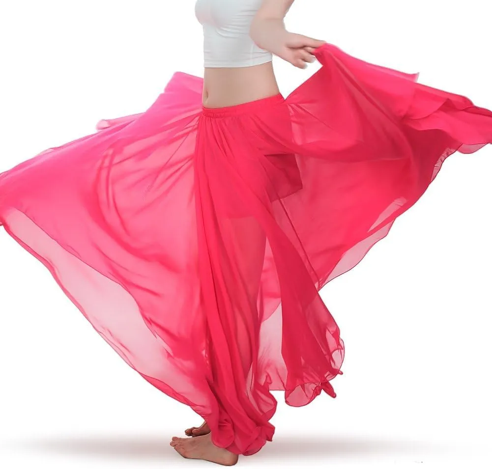 Belly Dance Skirt for Women, Chiffon Dancing Skirt, Family Photo Outfits, Flowy Long Skirt, Halloween Costume Gift