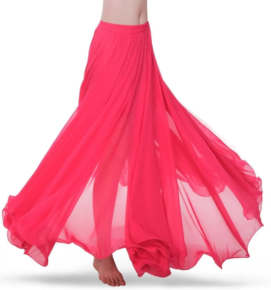 Belly Dance Skirt for Women, Chiffon Dancing Skirt, Family Photo Outfits, Flowy Long Skirt, Halloween Costume Gift