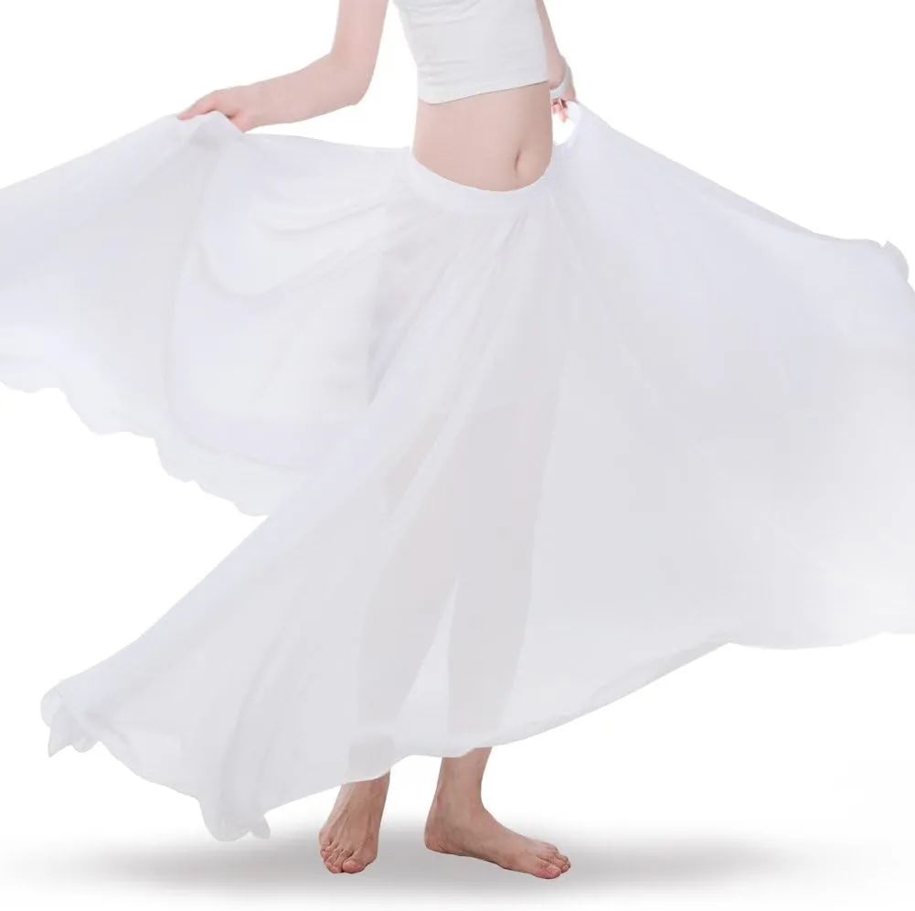 Belly Dance Skirt for Women, Chiffon Dancing Skirt, Family Photo Outfits, Flowy Long Skirt, Halloween Costume Gift