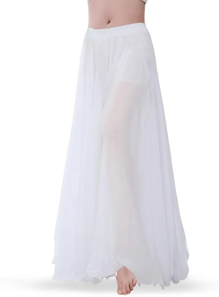 Belly Dance Skirt for Women, Chiffon Dancing Skirt, Family Photo Outfits, Flowy Long Skirt, Halloween Costume Gift