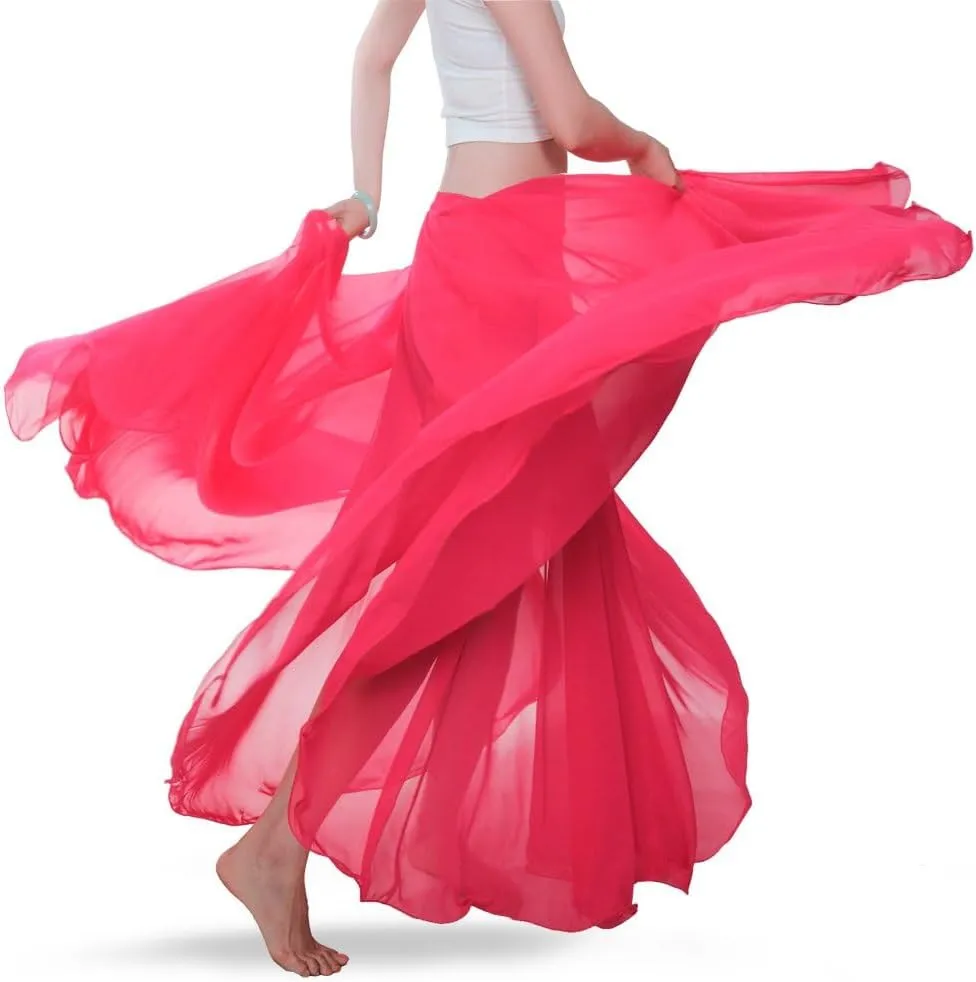Belly Dance Skirt for Women, Chiffon Dancing Skirt, Family Photo Outfits, Flowy Long Skirt, Halloween Costume Gift