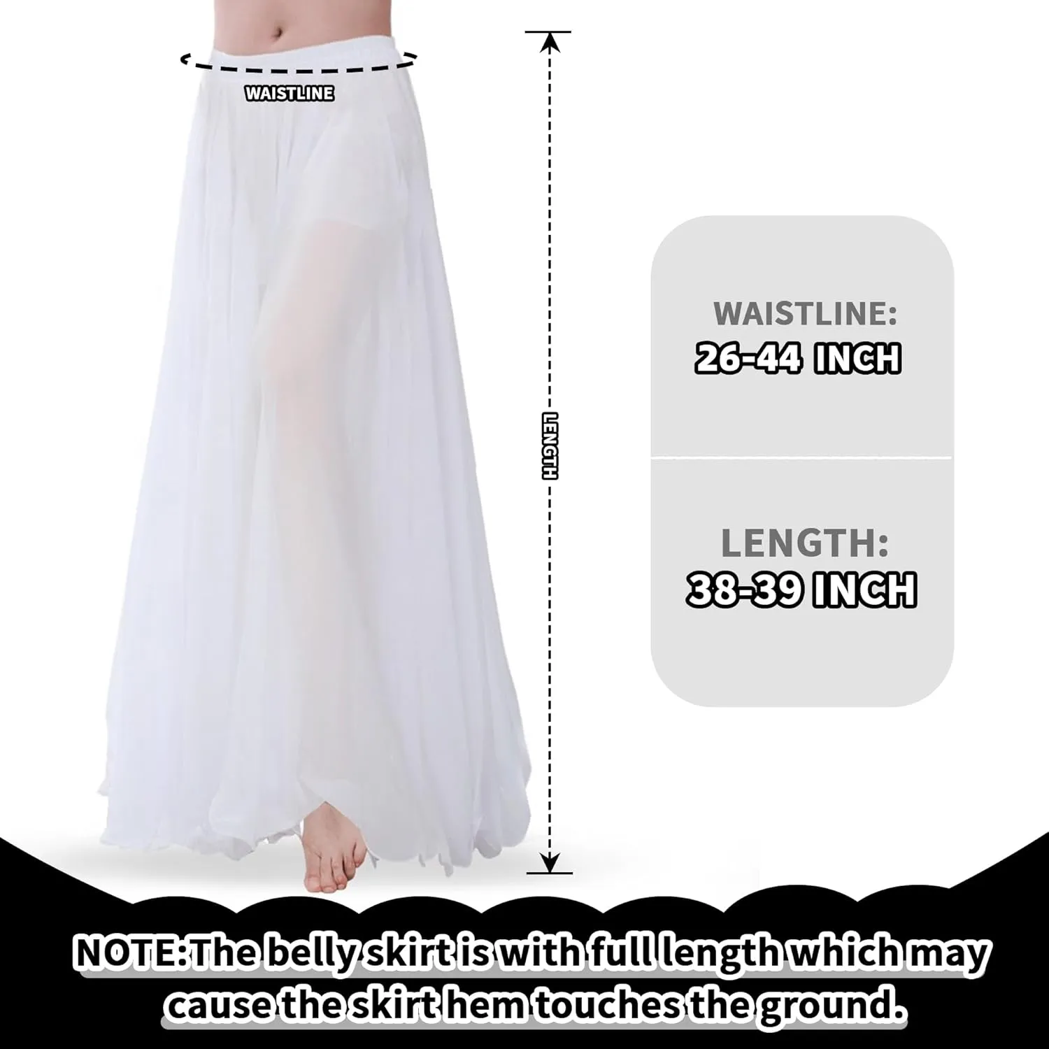 Belly Dance Skirt for Women, Chiffon Dancing Skirt, Family Photo Outfits, Flowy Long Skirt, Halloween Costume Gift