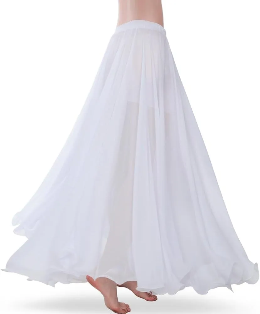 Belly Dance Skirt for Women, Chiffon Dancing Skirt, Family Photo Outfits, Flowy Long Skirt, Halloween Costume Gift