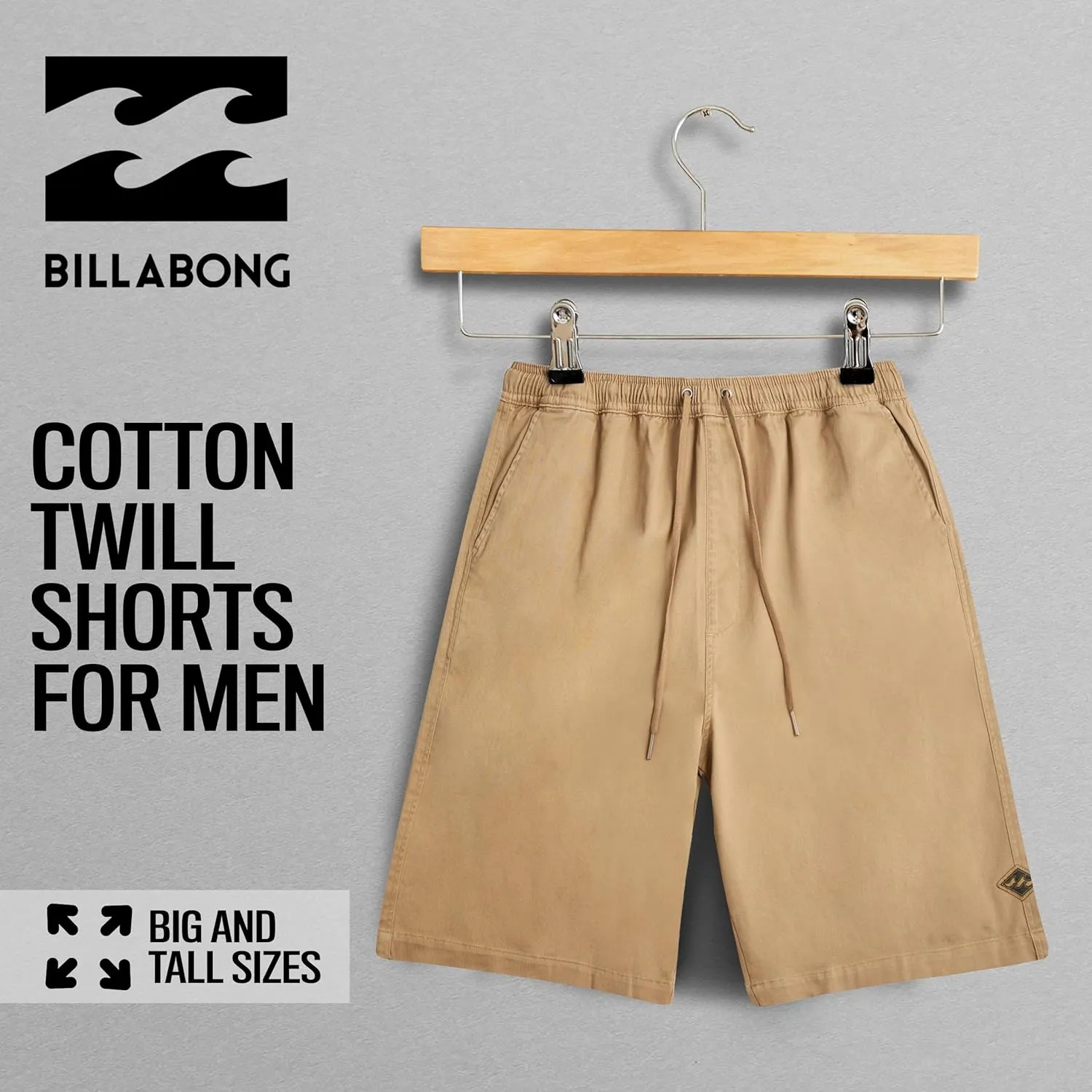 Billabong Big and Tall Shorts for Men  Casual Lounge Cotton Stretch Shorts, Loose Fit Baggy Oversized Shorts