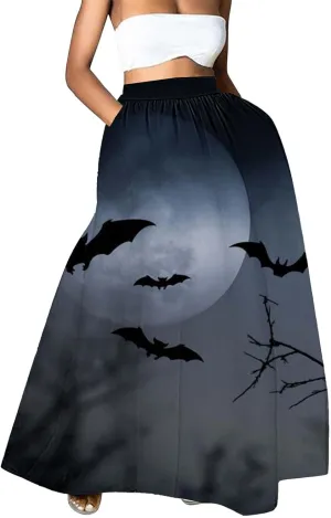Black Tutu Skirt for Women Waist Party Beach Pocket Long Maxi Skirt Halloween Black Skirt Set Women Tutu Skirt
