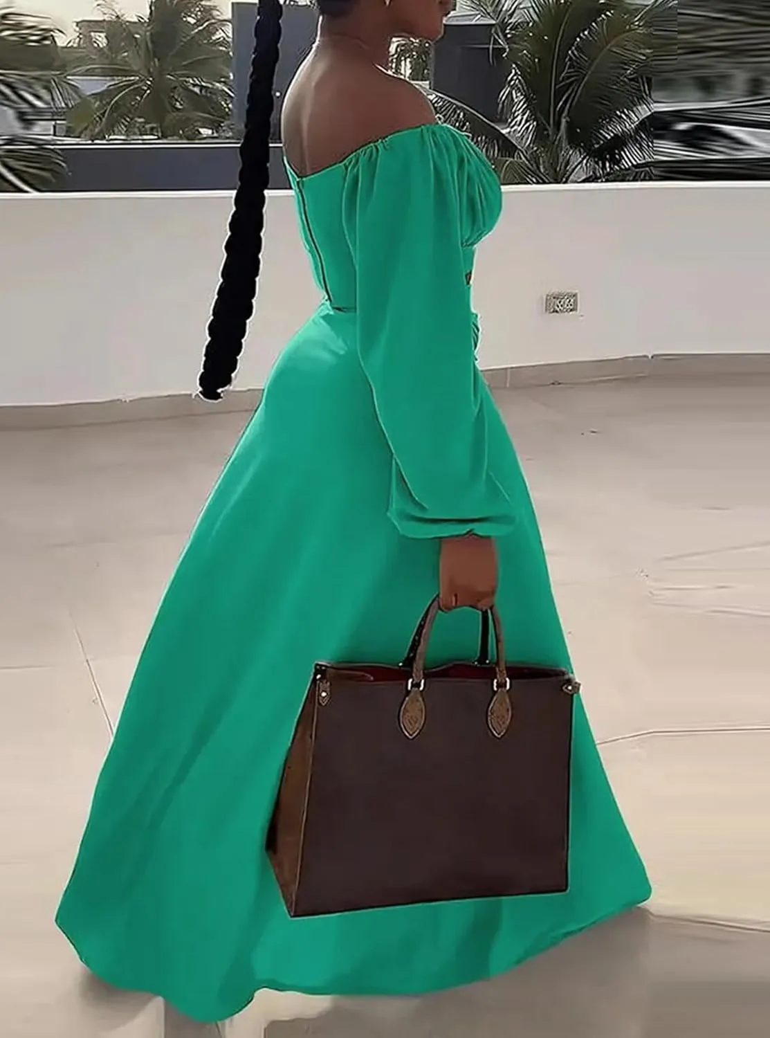 Bluewolfsea Women Sexy 2 Piece Outfits Long Sleeve Off Shoulder Crop Top Slit Maxi Skirt Set Two Piece Maxi Dress