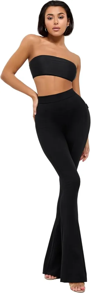 Bona Fide Womens High Waisted Pants  Wide Leg Pants for Women  Comfortable Women Flare Pants with Pockets