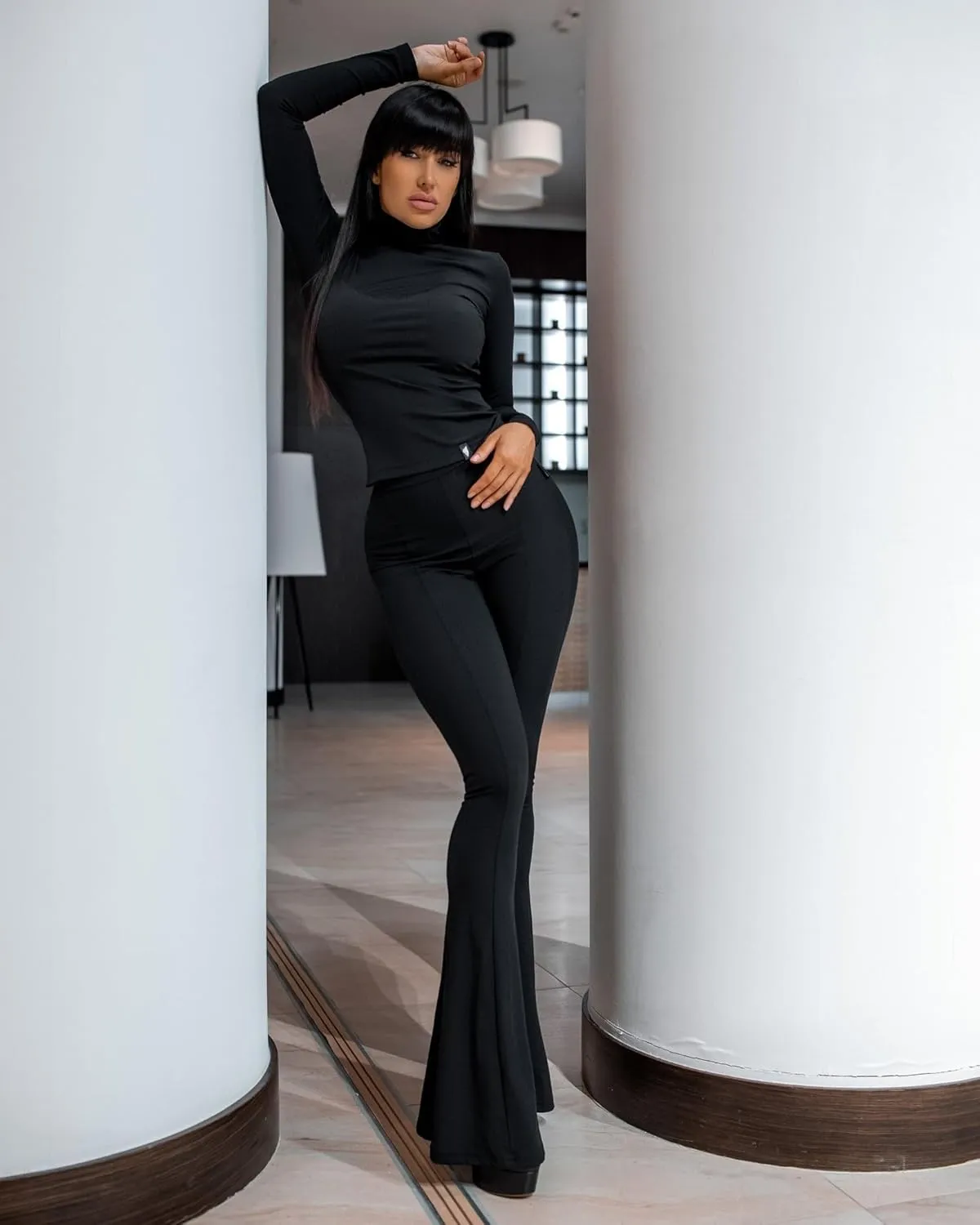 Bona Fide Womens High Waisted Pants  Wide Leg Pants for Women  Comfortable Women Flare Pants with Pockets