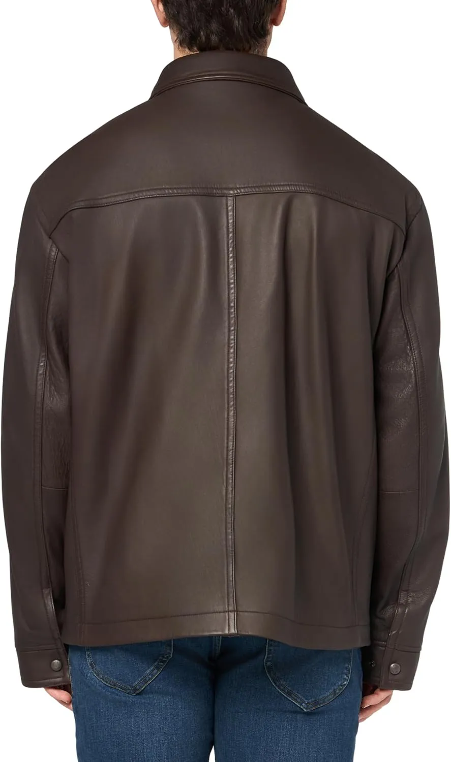 BOSS Men's Soft Leather Shirt Jacket