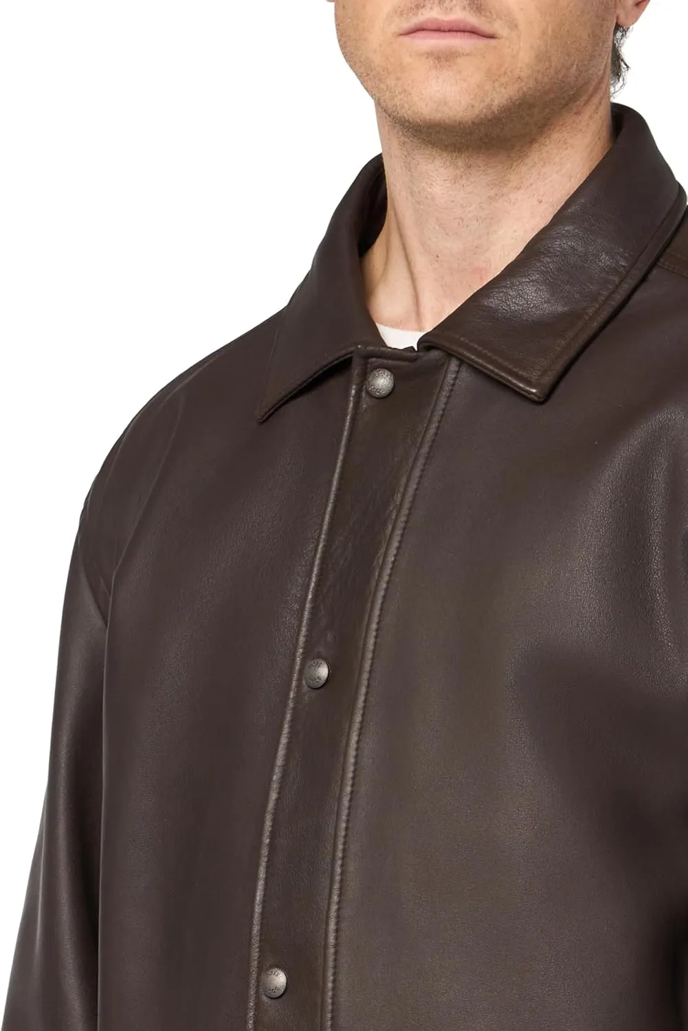 BOSS Men's Soft Leather Shirt Jacket