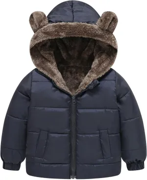 Boys and Girls Middle Children Solid Color Ears Cute Pocket Short Cotton Padded Children's Coat Boys Jackets Size 6-7