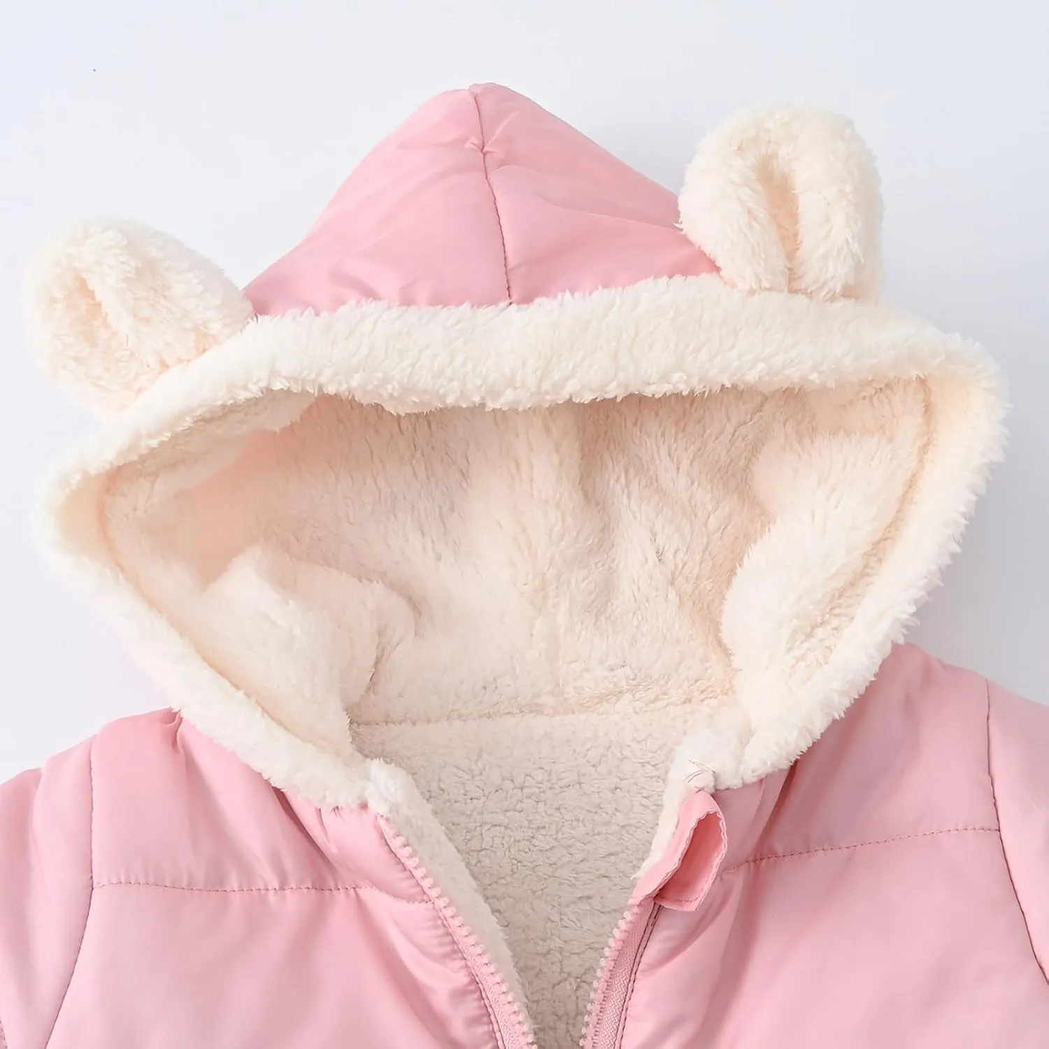 Boys Girls Children Solid Color Ears Cute Pocket Short Cotton Padded Children's Coat Fancy Toddler Girl Long down Girls