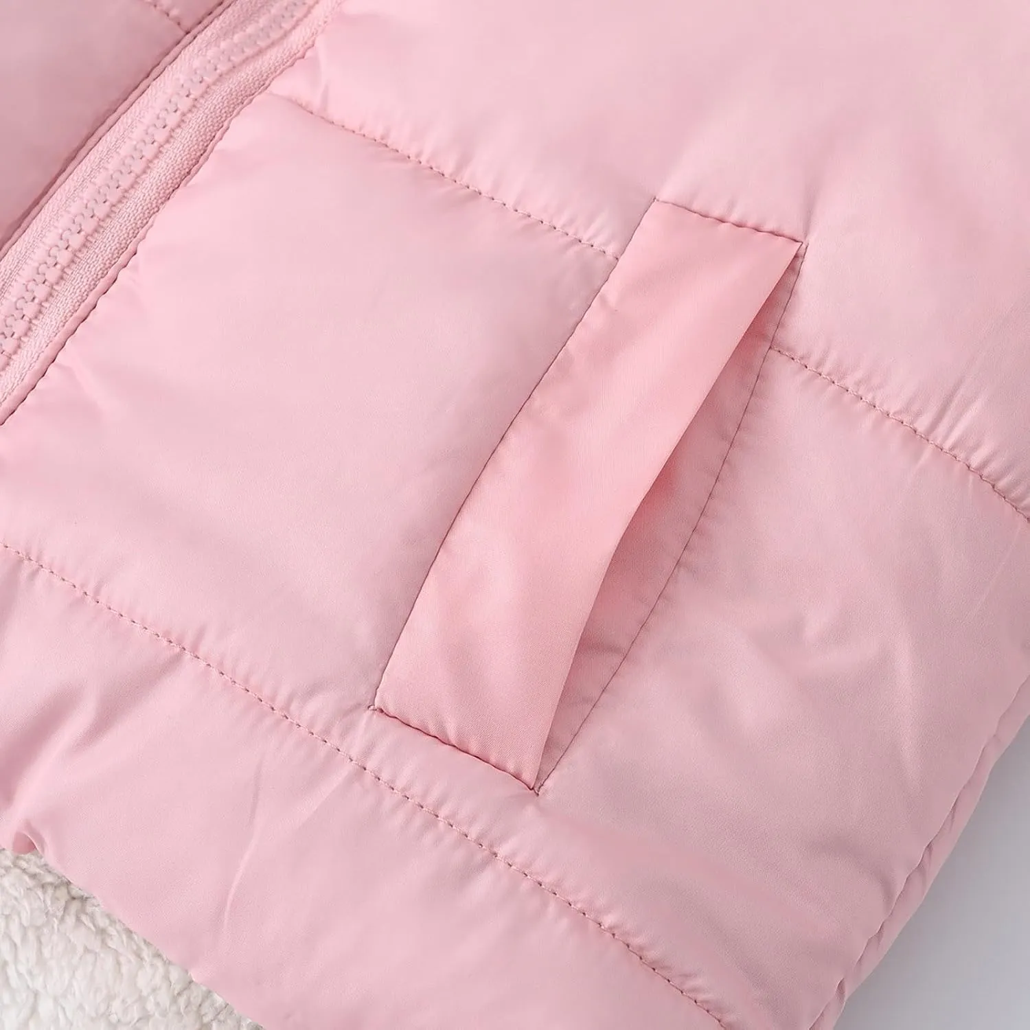 Boys Girls Children Solid Color Ears Cute Pocket Short Cotton Padded Children's Coat Fancy Toddler Girl Long down Girls