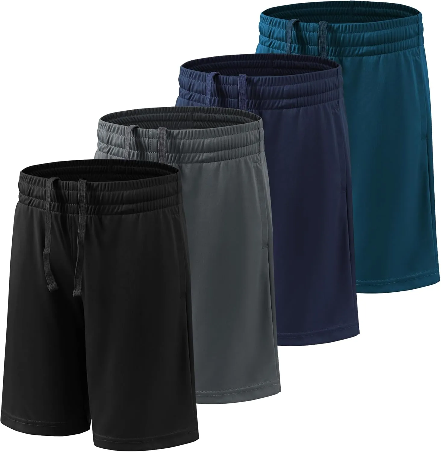 BVNSOZ Boy's Basketball Shorts Youth Boy's Active Athletic Performance Shorts with Pockets Moisture Wicking Shorts for Boys