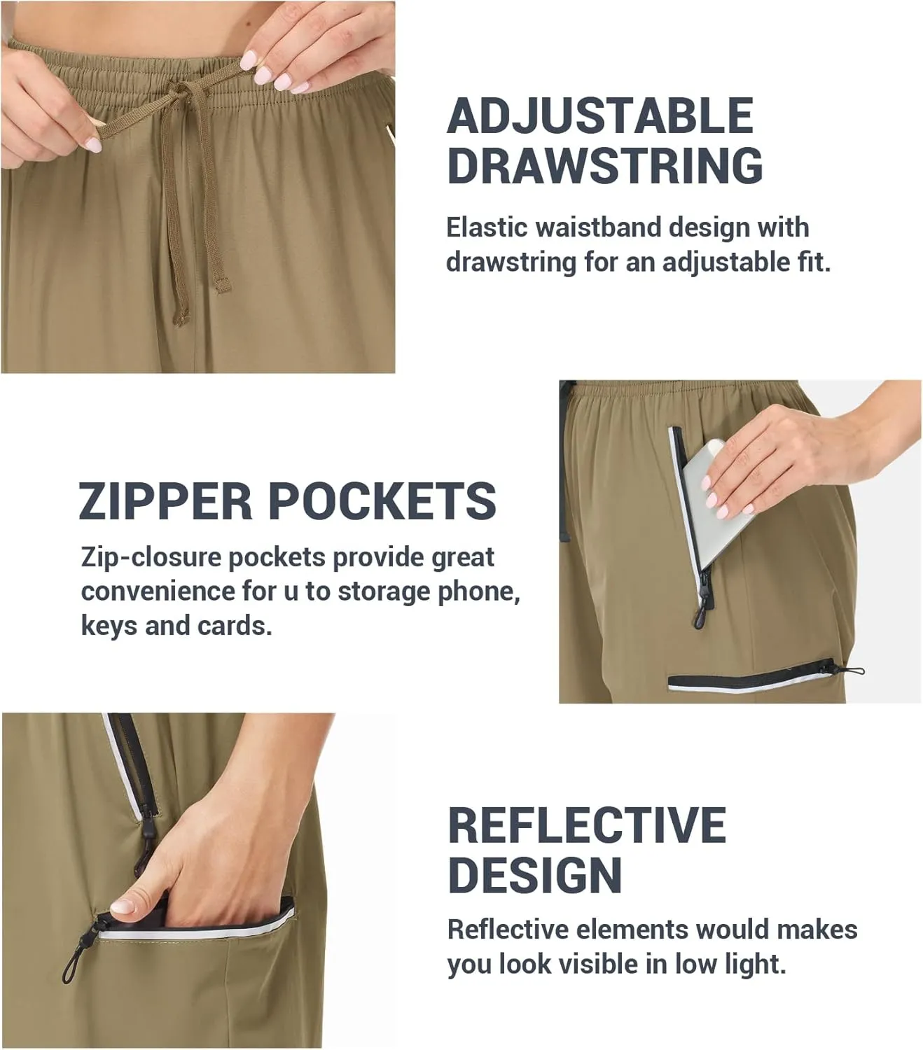 Cakulo Women's Hiking Pants Lightweight Water Resistant Golf Cargo Pants 2025 Summer Travel Trekking Fishing Pants Pockets