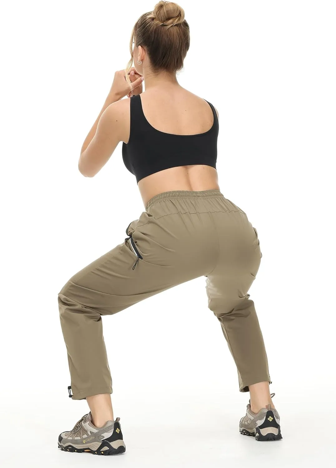 Cakulo Women's Hiking Pants Lightweight Water Resistant Golf Cargo Pants 2025 Summer Travel Trekking Fishing Pants Pockets