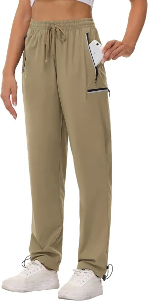 Cakulo Women's Hiking Pants Lightweight Water Resistant Golf Cargo Pants 2025 Summer Travel Trekking Fishing Pants Pockets