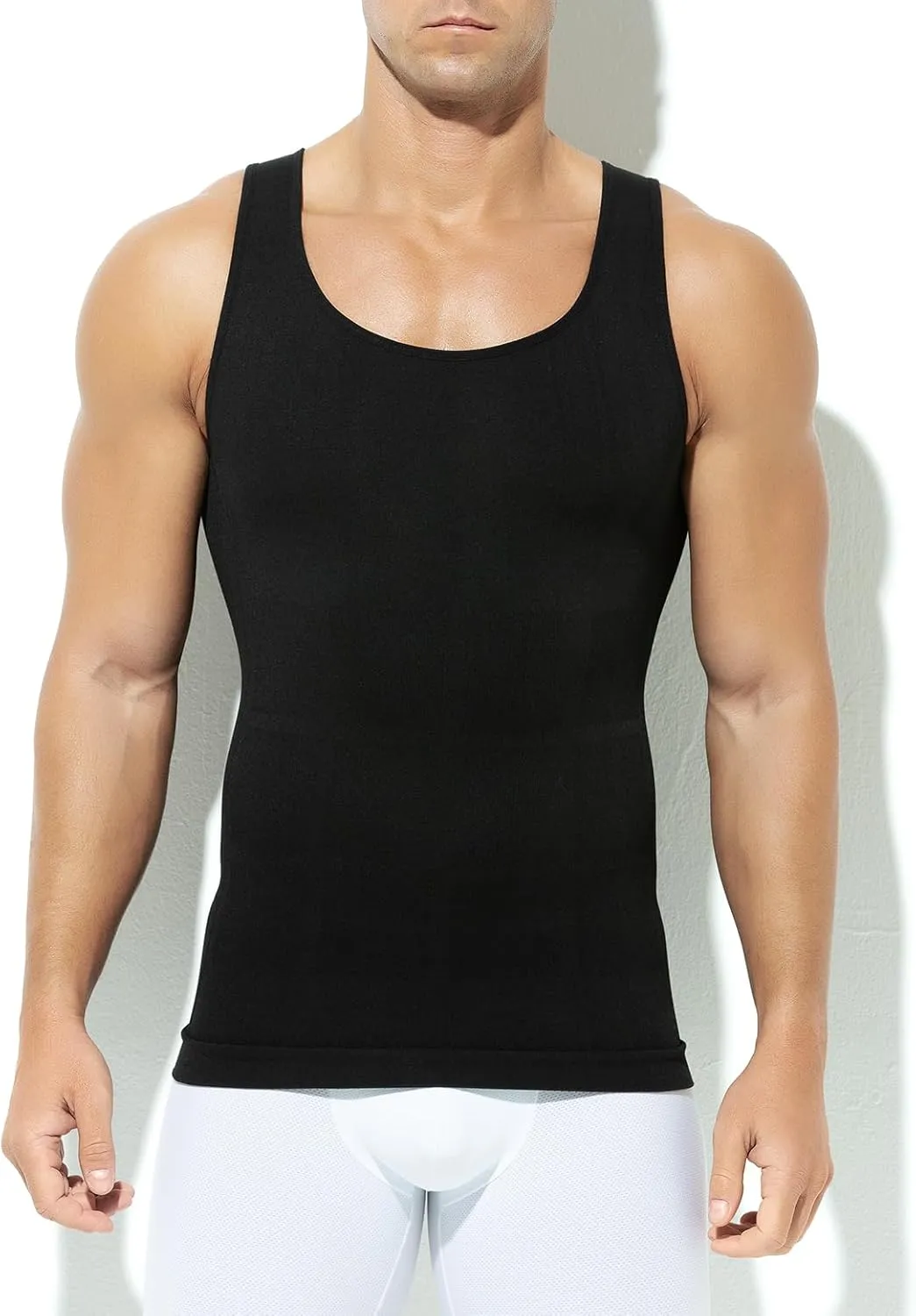 Casey Kevin Men's Compression Shirt Undershirts Body Shaper Sleeveless Shirt Slimming Tank Top Gynecomastia Vest