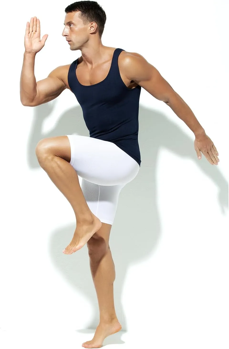 Casey Kevin Men's Compression Shirt Undershirts Body Shaper Sleeveless Shirt Slimming Tank Top Gynecomastia Vest