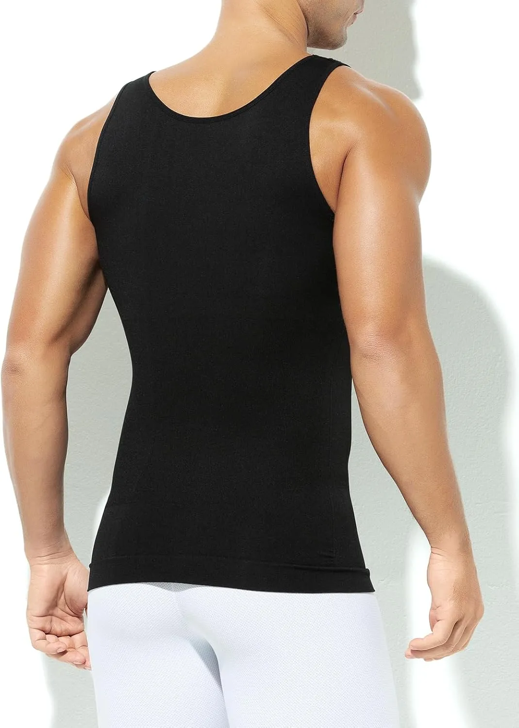 Casey Kevin Men's Compression Shirt Undershirts Body Shaper Sleeveless Shirt Slimming Tank Top Gynecomastia Vest
