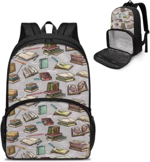 Classic Book Kids Cooler Backpack with Lunch Compartment, Backpack with Insulated Warm Bag for Girls Boys School Work, Picnics, Hiking, Camping, Beach, Park or Day Trips