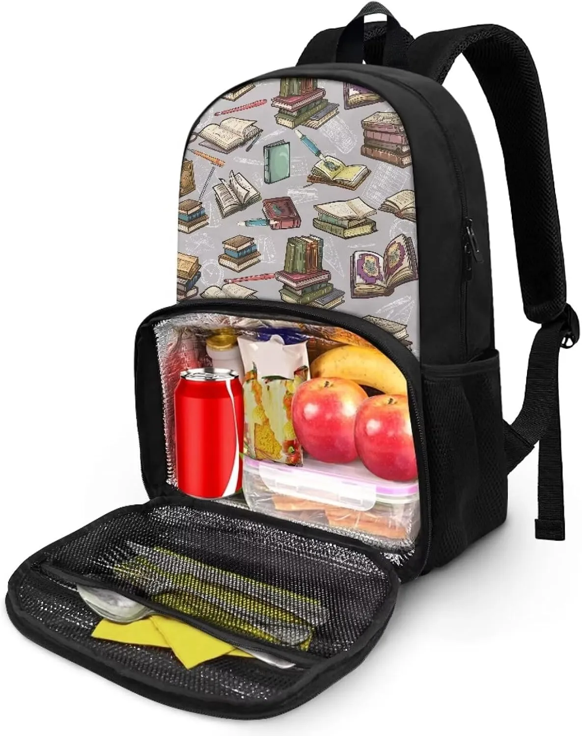 Classic Book Kids Cooler Backpack with Lunch Compartment, Backpack with Insulated Warm Bag for Girls Boys School Work, Picnics, Hiking, Camping, Beach, Park or Day Trips