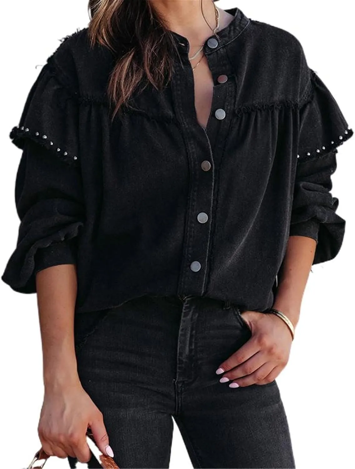 Classic Denim Jacket, Spring and Autumn Outerwear for Women