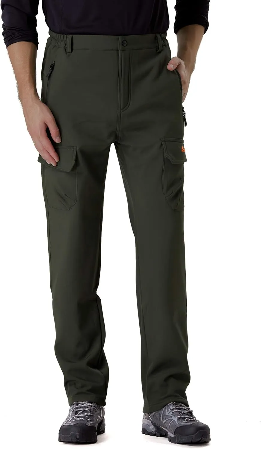clothin Men's Insulated Pants Fleece Lined Snow Pants Softshell Water and Wind-Resistant