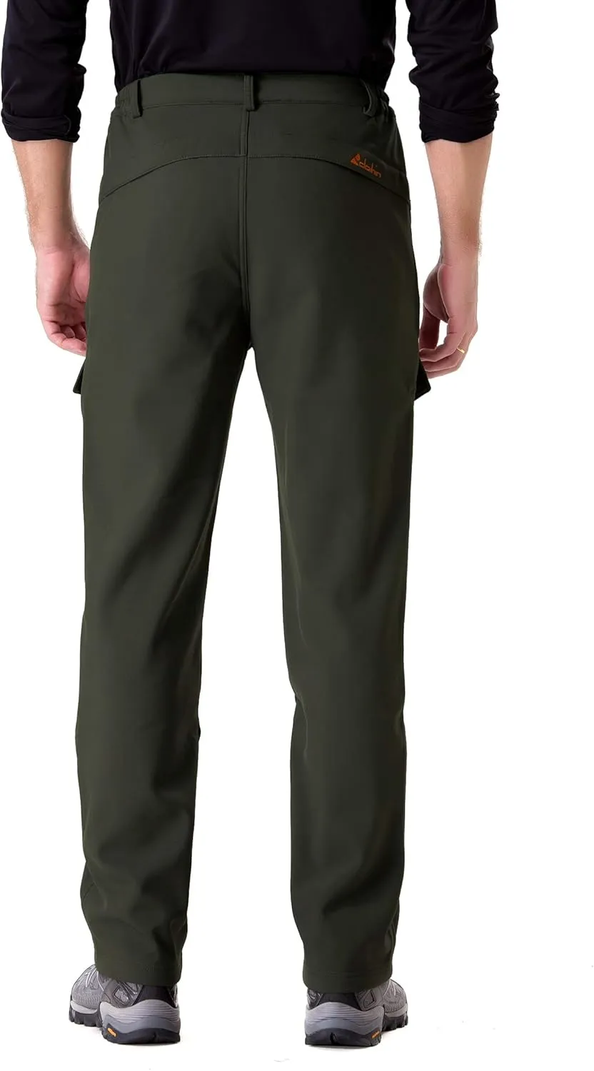 clothin Men's Insulated Pants Fleece Lined Snow Pants Softshell Water and Wind-Resistant