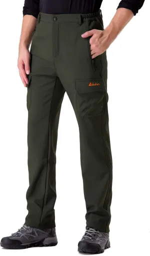 clothin Men's Insulated Pants Fleece Lined Snow Pants Softshell Water and Wind-Resistant