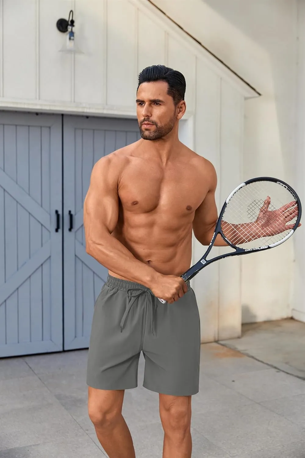 COOFANDY Men's 2 in 1 Running Shorts 2 Pack Athletic Shorts Quick Dry Gym Training Workout Shorts with Pockets