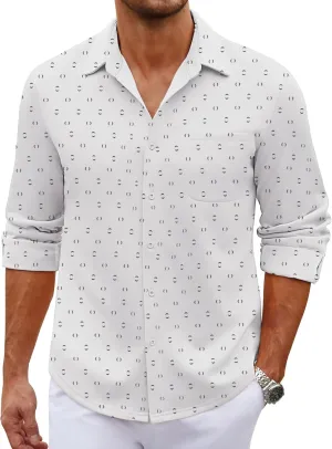 COOFANDY Men's Long Sleeve Wrinkle Free Shirt Casual Button Down Shirts Stretch Dress Shirt with Pocket